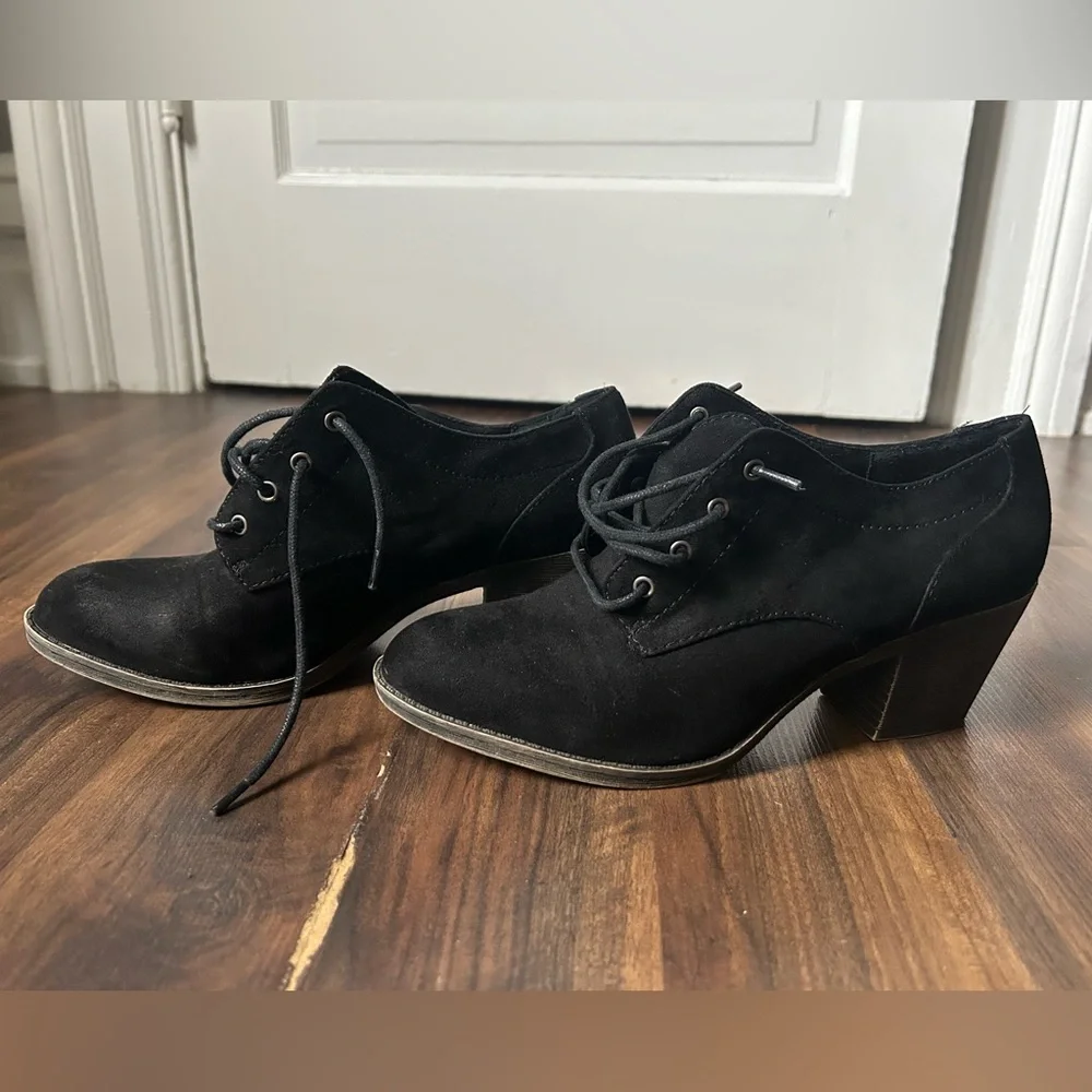 Rocket Dog Black Suede Heeled Boots Size 9